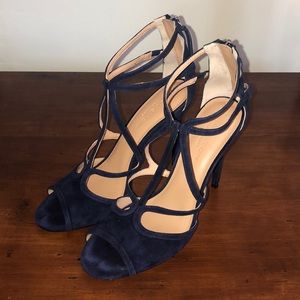 Navy Halston Heritage Heels